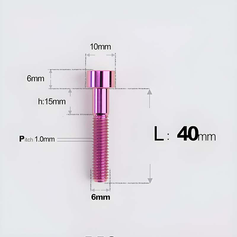 M6x30-70mm Titanium Socket Cap Bolts for Bicycle Headset, Disc Brake Caliper