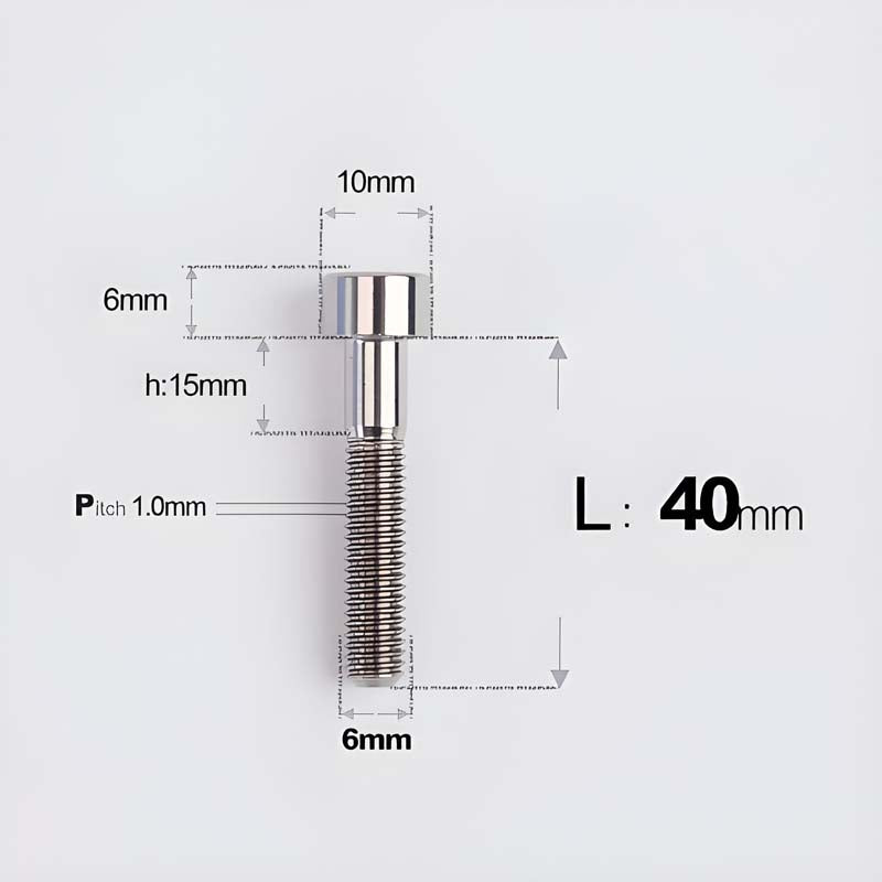 M6x30-70mm Titanium Socket Cap Bolts for Bicycle Headset, Disc Brake Caliper