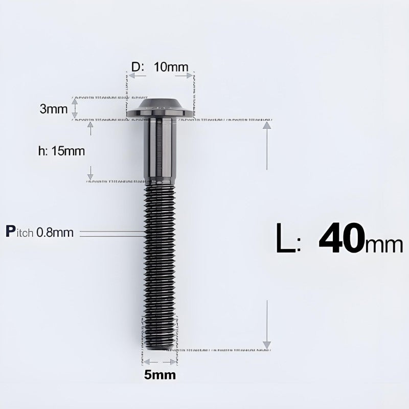 M5x30-50mm Titanium Bolts for E-bike & Motorcycle - D10mm