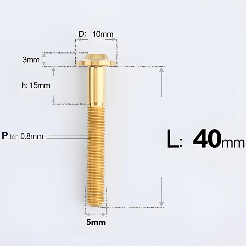 M5x30-50mm Titanium Bolts for E-bike & Motorcycle - D10mm