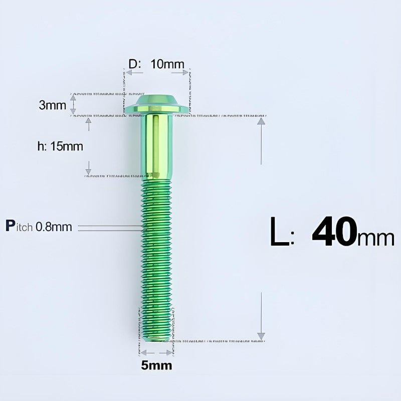 M5x30-50mm Titanium Bolts for E-bike & Motorcycle - D10mm