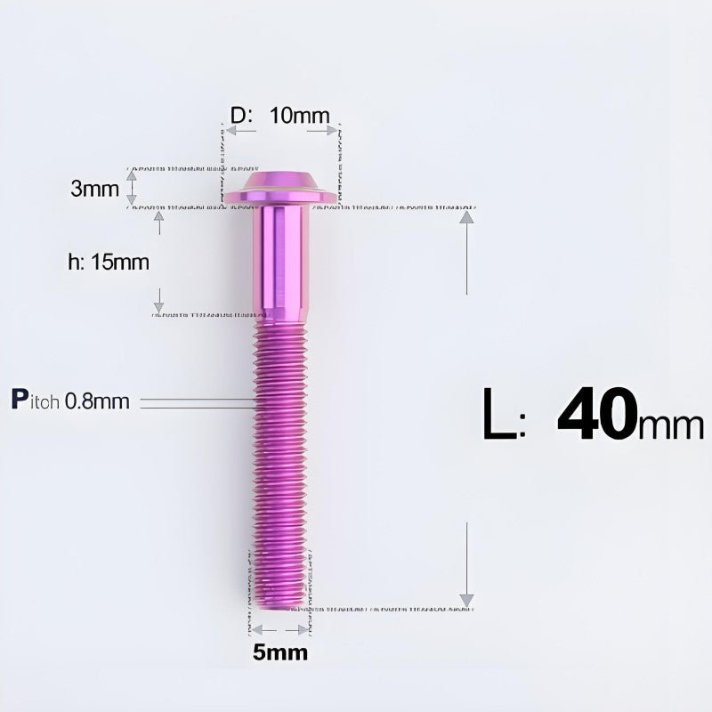 M5x30-50mm Titanium Bolts for E-bike & Motorcycle - D10mm