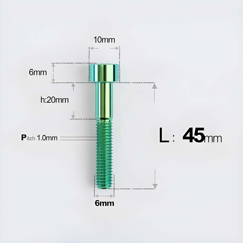 M6x30-70mm Titanium Socket Cap Bolts for Bicycle Headset, Disc Brake Caliper