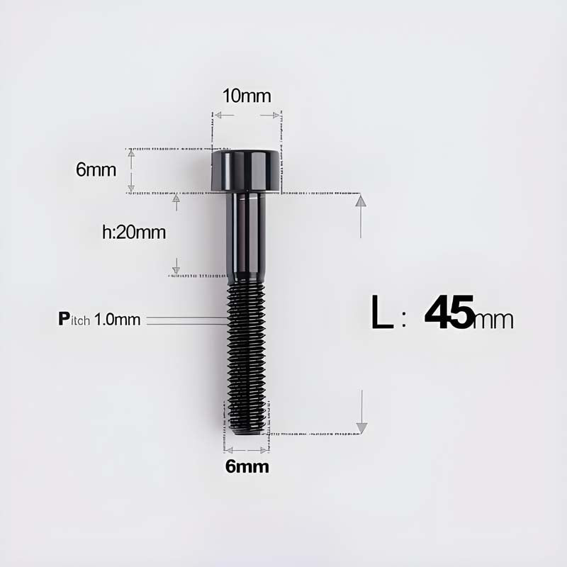 M6x30-70mm Titanium Socket Cap Bolts for Bicycle Headset, Disc Brake Caliper