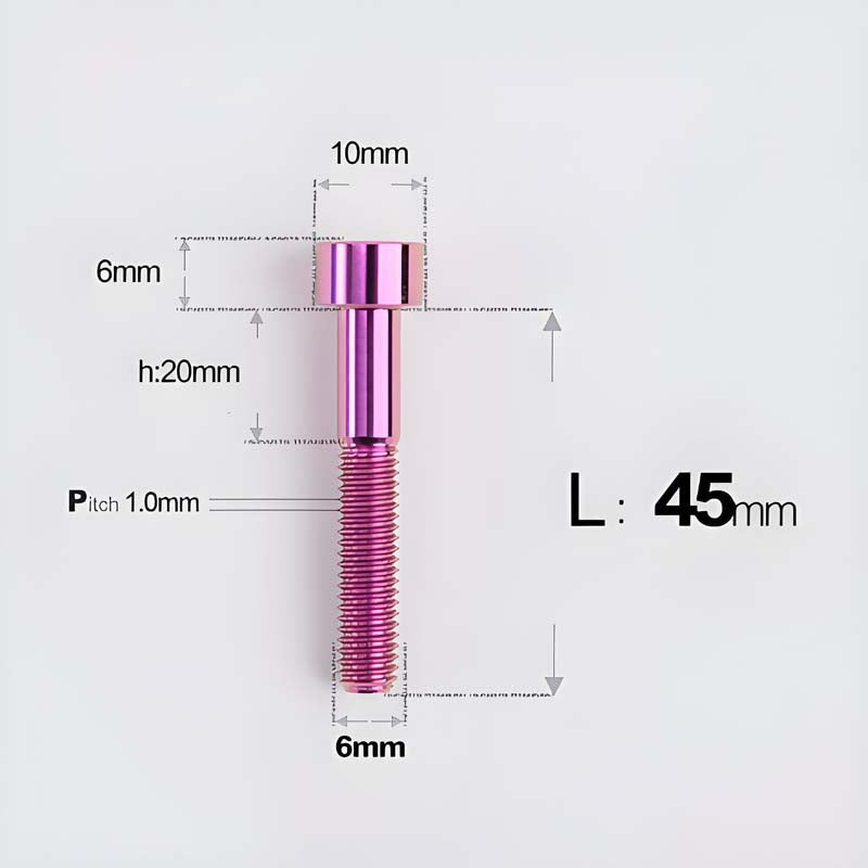M6x30-70mm Titanium Socket Cap Bolts for Bicycle Headset, Disc Brake Caliper