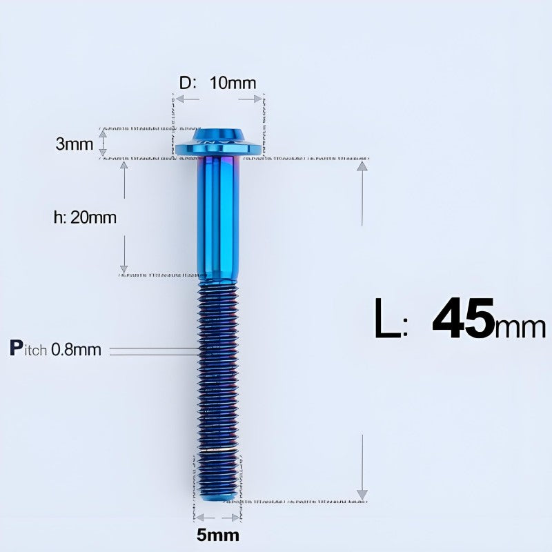 M5x30-50mm Titanium Bolts for E-bike & Motorcycle - D10mm