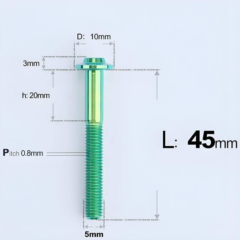 M5x30-50mm Titanium Bolts for E-bike & Motorcycle - D10mm
