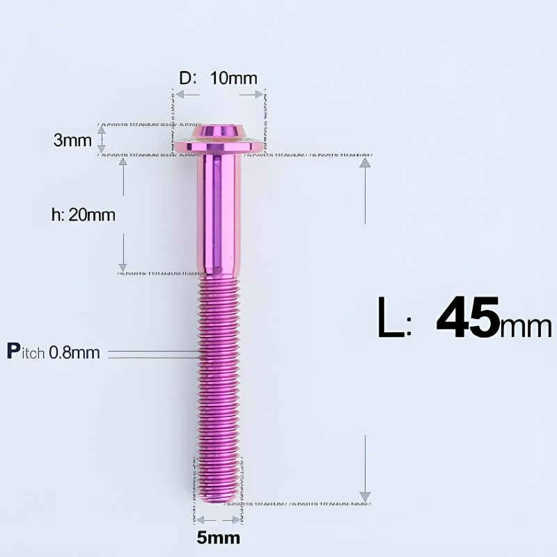 M5x30-50mm Titanium Bolts for E-bike & Motorcycle - D10mm