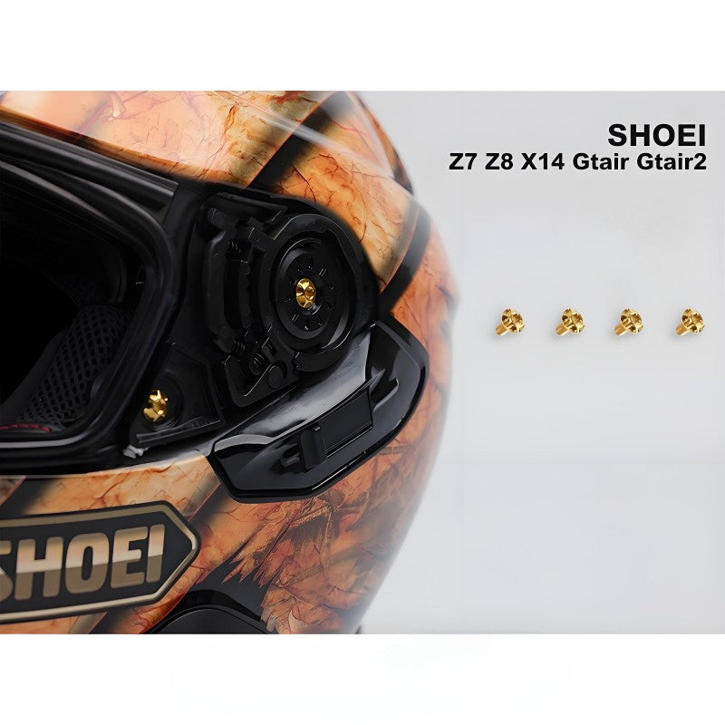 4pcs Lightweight Titanium Fasteners for SHOEI Motorcycle Helmet
