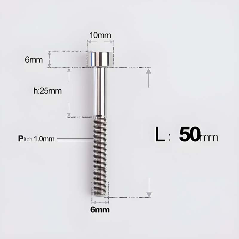 M6x30-70mm Titanium Socket Cap Bolts for Bicycle Headset, Disc Brake Caliper