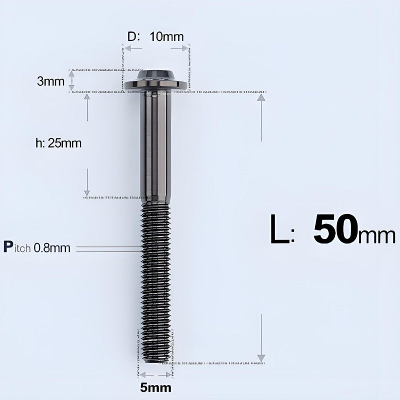 M5x30-50mm Titanium Bolts for E-bike & Motorcycle - D10mm