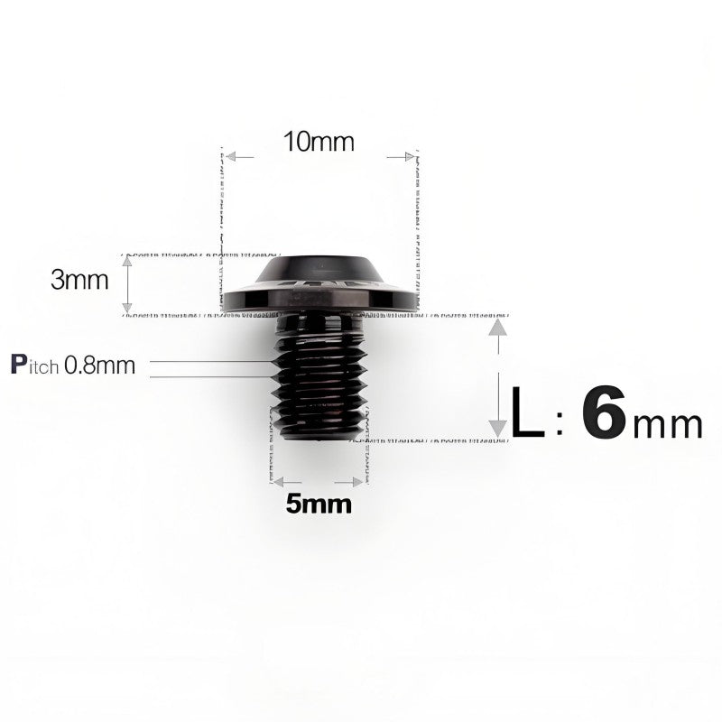M5x6-30mm Titanium Bolts for E-bike & Motorcycle - D10mm