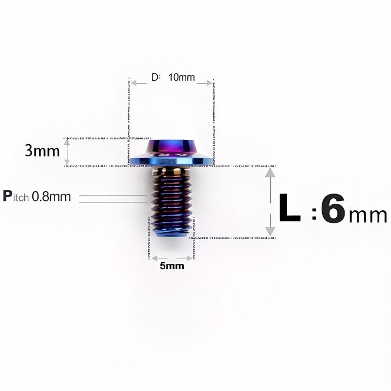 M5x6-30mm Titanium Bolts for E-bike & Motorcycle - D10mm