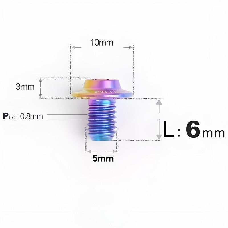 M5x6-30mm Titanium Bolts for E-bike & Motorcycle - D10mm