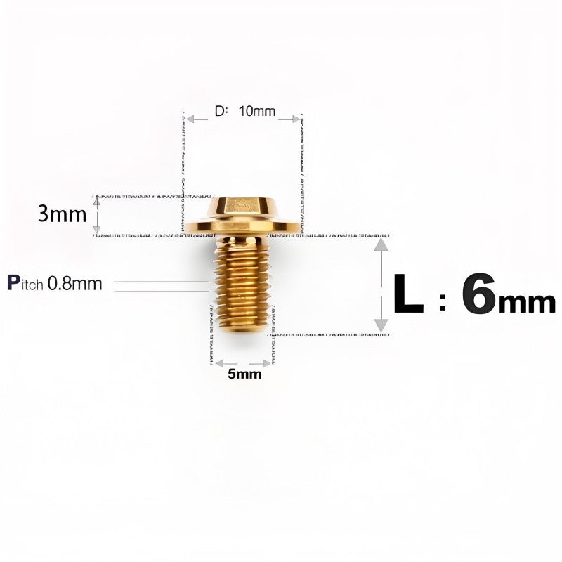 M5x6-30mm Titanium Bolts for E-bike & Motorcycle - D10mm