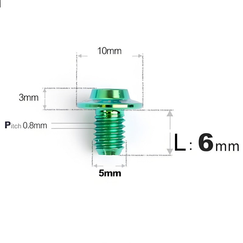 M5x6-30mm Titanium Bolts for E-bike & Motorcycle - D10mm