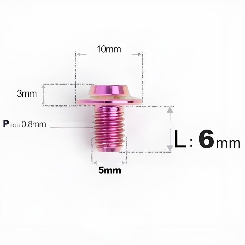 M5x6-30mm Titanium Bolts for E-bike & Motorcycle - D10mm