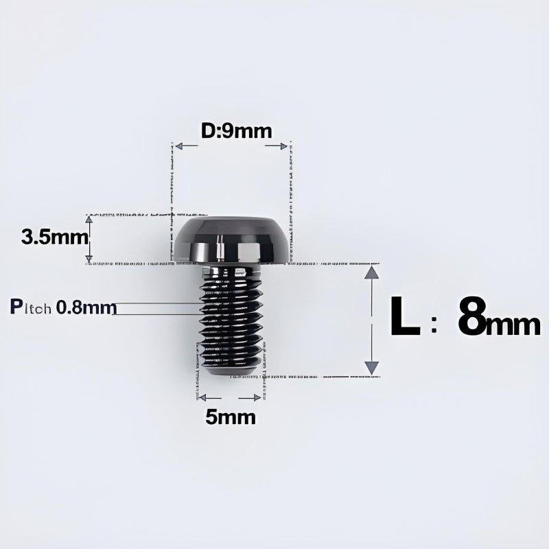M5x8-34mm Titanium Disc Bolts Button Head Bolts for Water Bottle Cage