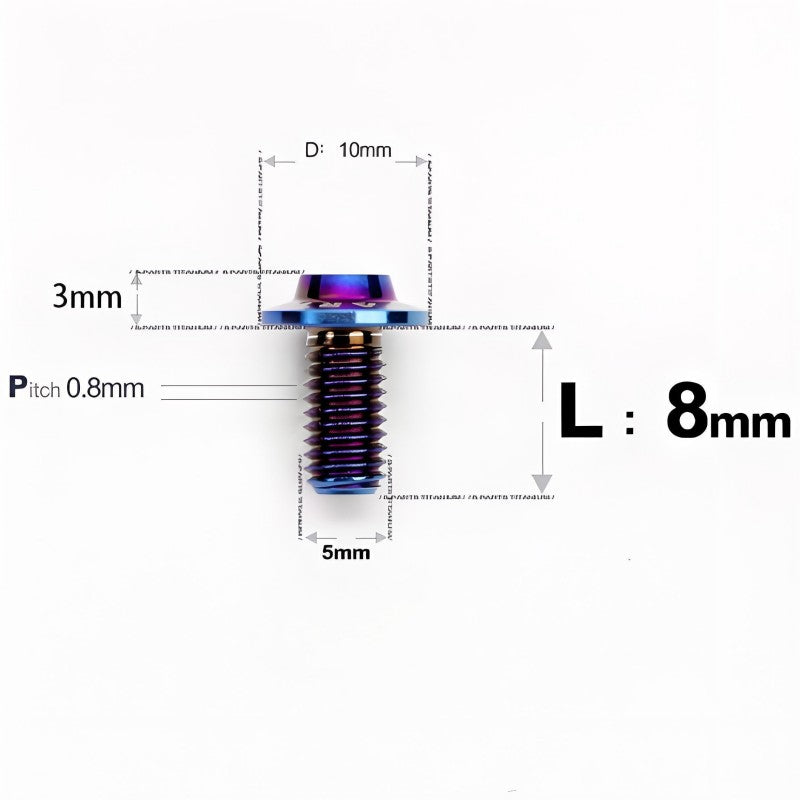 M5x6-30mm Titanium Bolts for E-bike & Motorcycle - D10mm