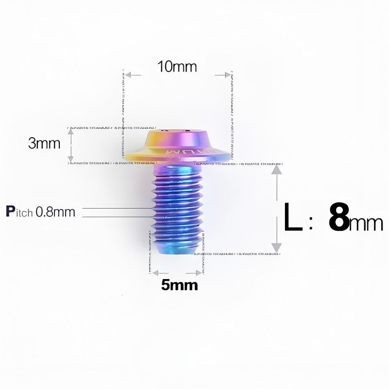 M5x6-30mm Titanium Bolts for E-bike & Motorcycle - D10mm