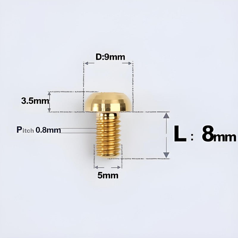 M5x8-34mm Titanium Disc Bolts Button Head Bolts for Water Bottle Cage