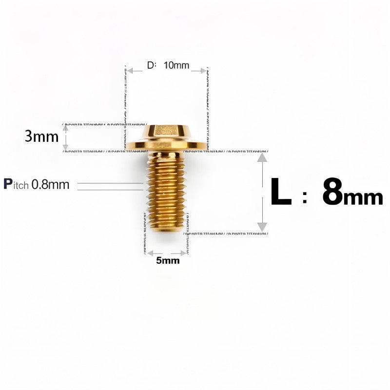 M5x6-30mm Titanium Bolts for E-bike & Motorcycle - D10mm