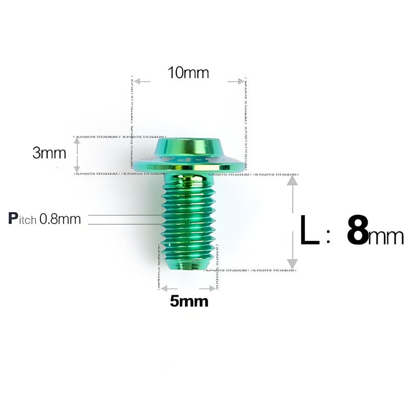 M5x6-30mm Titanium Bolts for E-bike & Motorcycle - D10mm