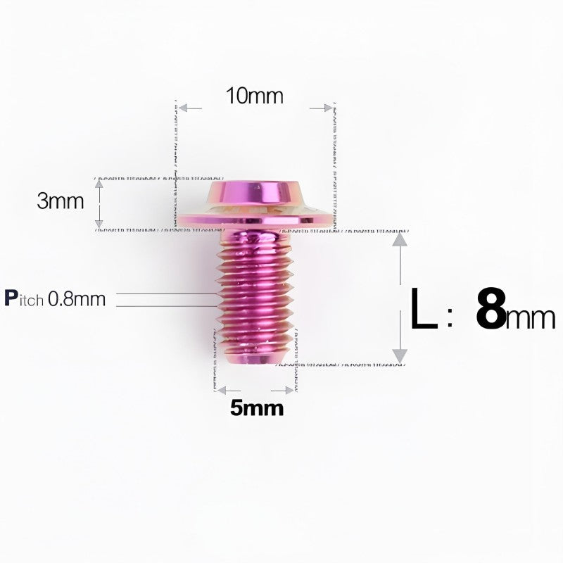 M5x6-30mm Titanium Bolts for E-bike & Motorcycle - D10mm