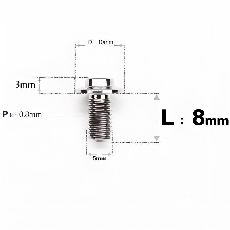 M5x6-30mm Titanium Bolts for E-bike & Motorcycle - D10mm