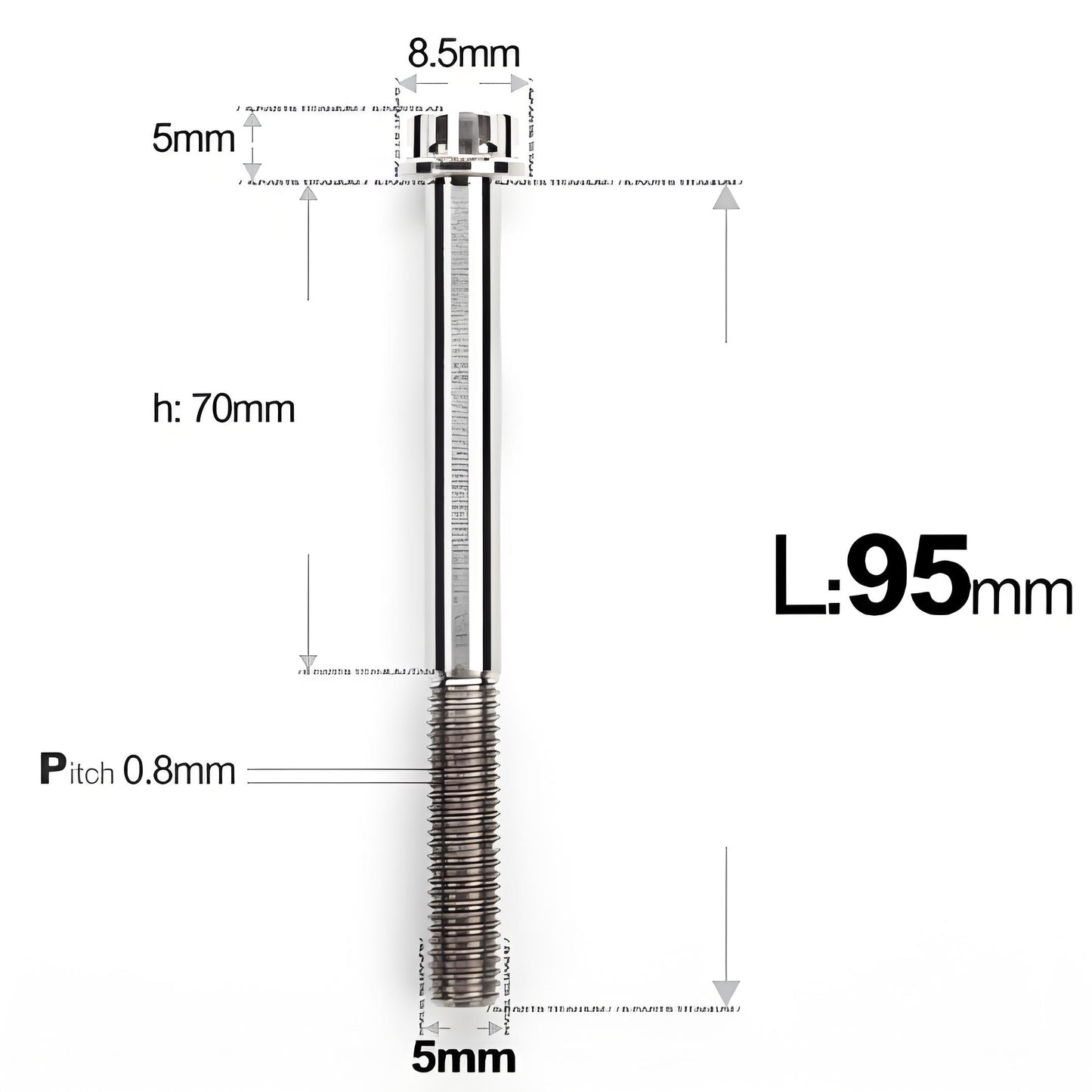 M5 X L35 - 95MM Titanium Bolts For Motorcycle & Bike