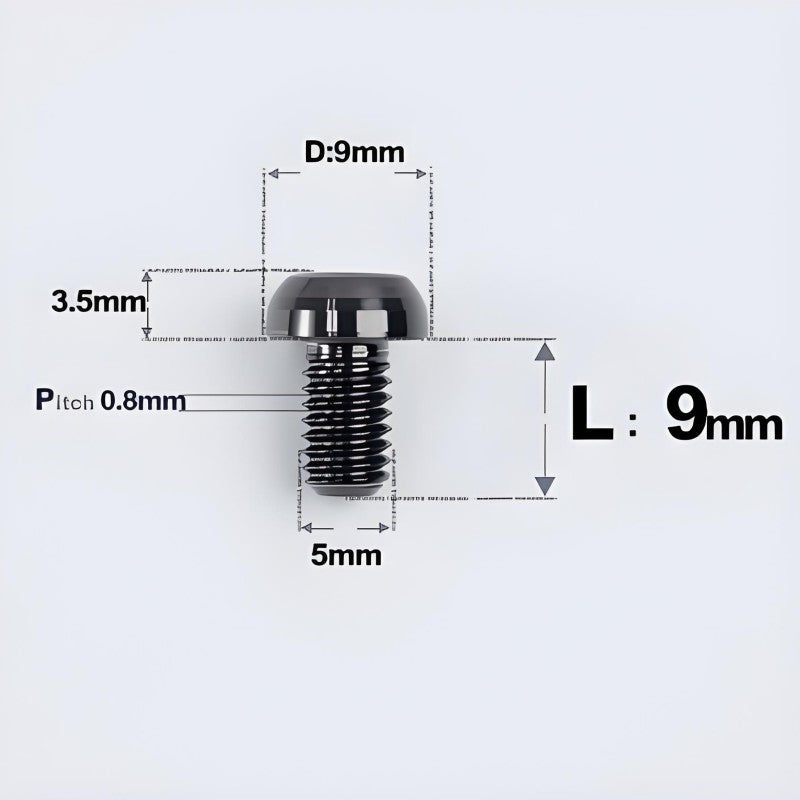 M5x8-34mm Titanium Disc Bolts Button Head Bolts for Water Bottle Cage