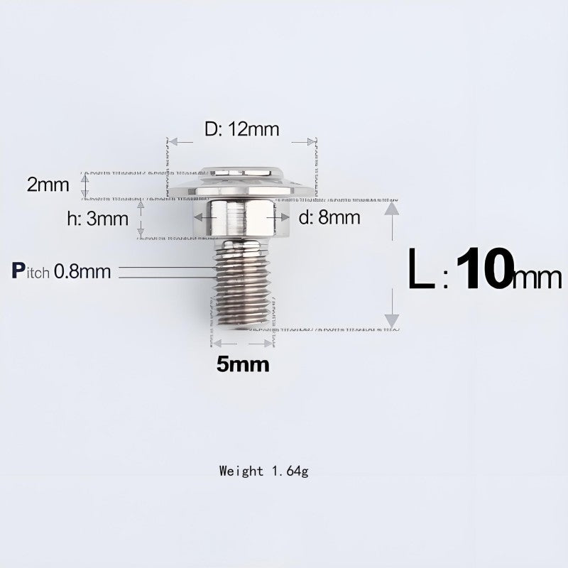 M5x10-36.5mm Titanium Shoulder Bolts for Motorcycle - TI