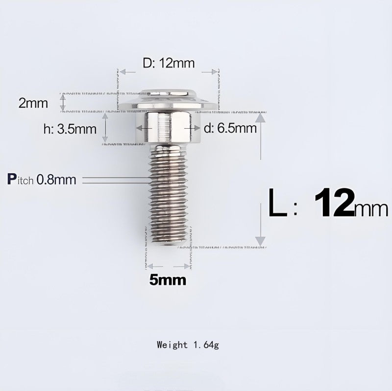 M5x10-36.5mm Titanium Shoulder Bolts for Motorcycle - TI