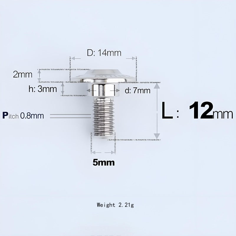 M5x10-36.5mm Titanium Shoulder Bolts for Motorcycle - TI