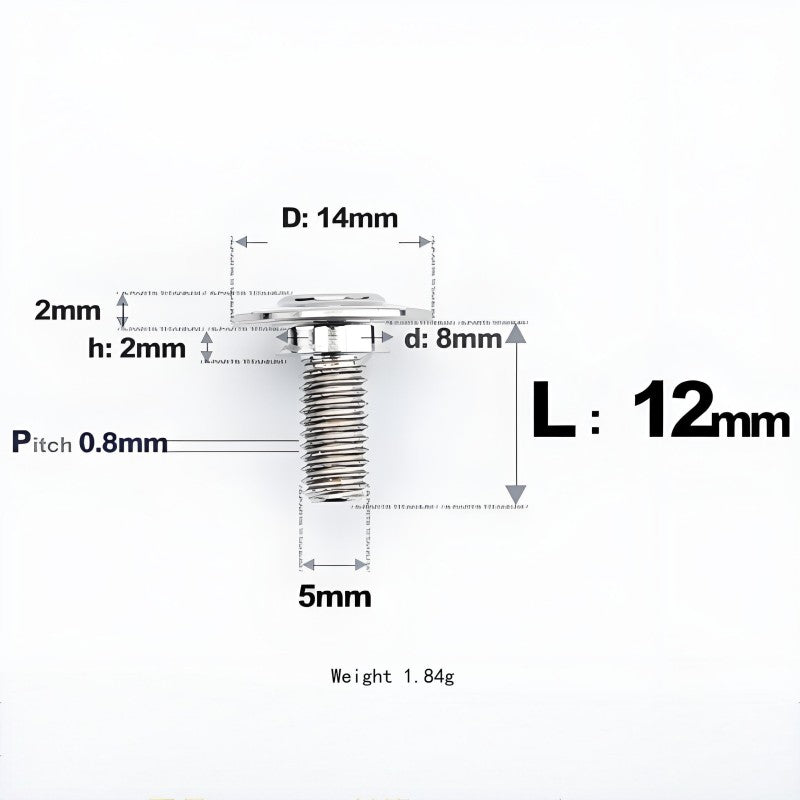 M5x10-36.5mm Titanium Shoulder Bolts for Motorcycle - TI