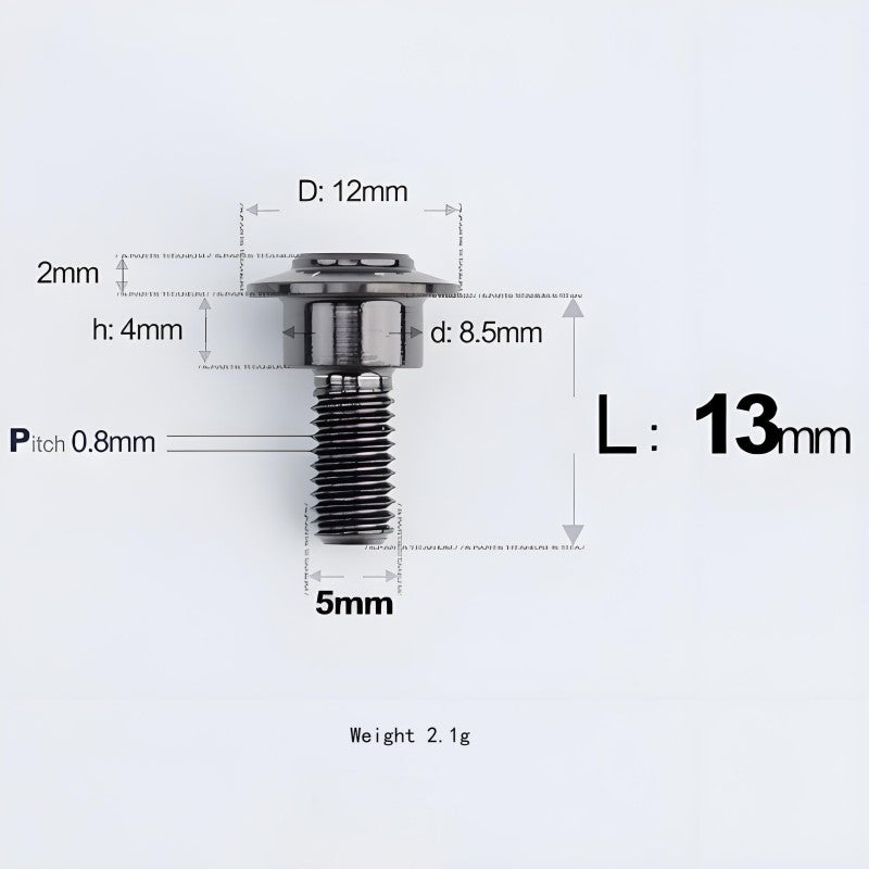 M5x10-36.5mm Titanium Shoulder Bolts for Motorcycle - Black