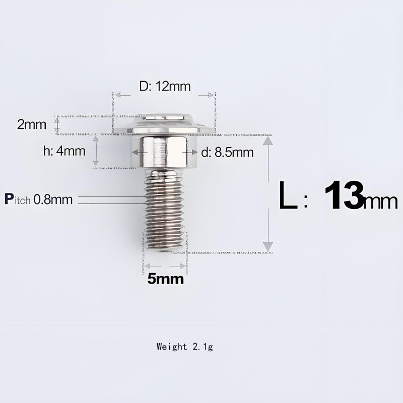 M5x10-36.5mm Titanium Shoulder Bolts for Motorcycle - TI