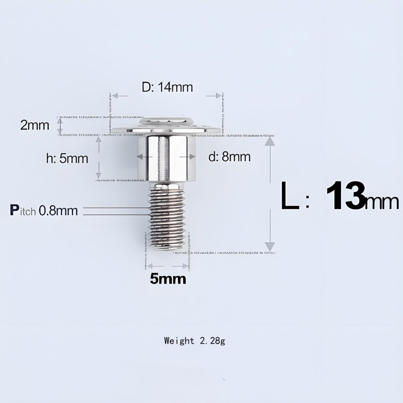M5x10-36.5mm Titanium Shoulder Bolts for Motorcycle - TI