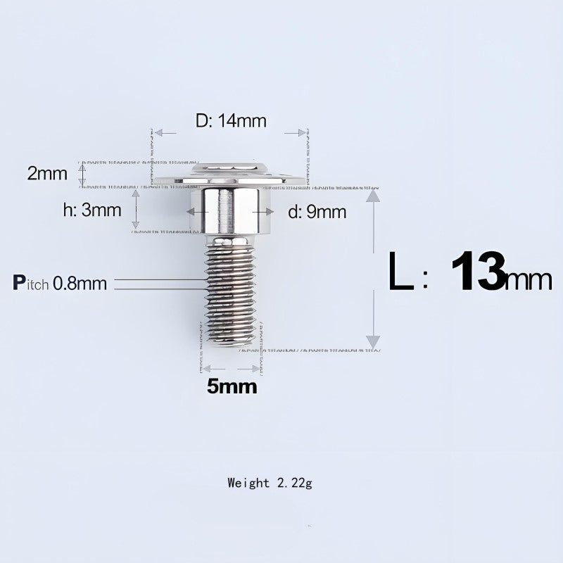M5x10-36.5mm Titanium Shoulder Bolts for Motorcycle - TI