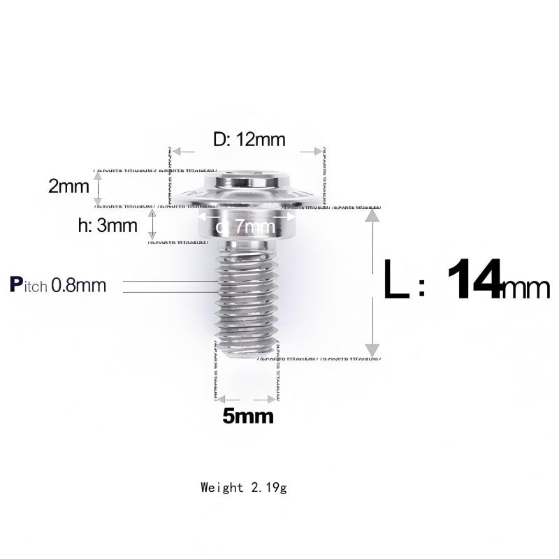 M5x10-36.5mm Titanium Shoulder Bolts for Motorcycle - TI