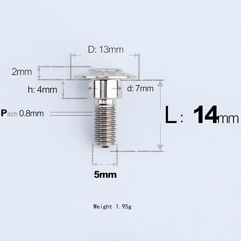M5x10-36.5mm Titanium Shoulder Bolts for Motorcycle - TI