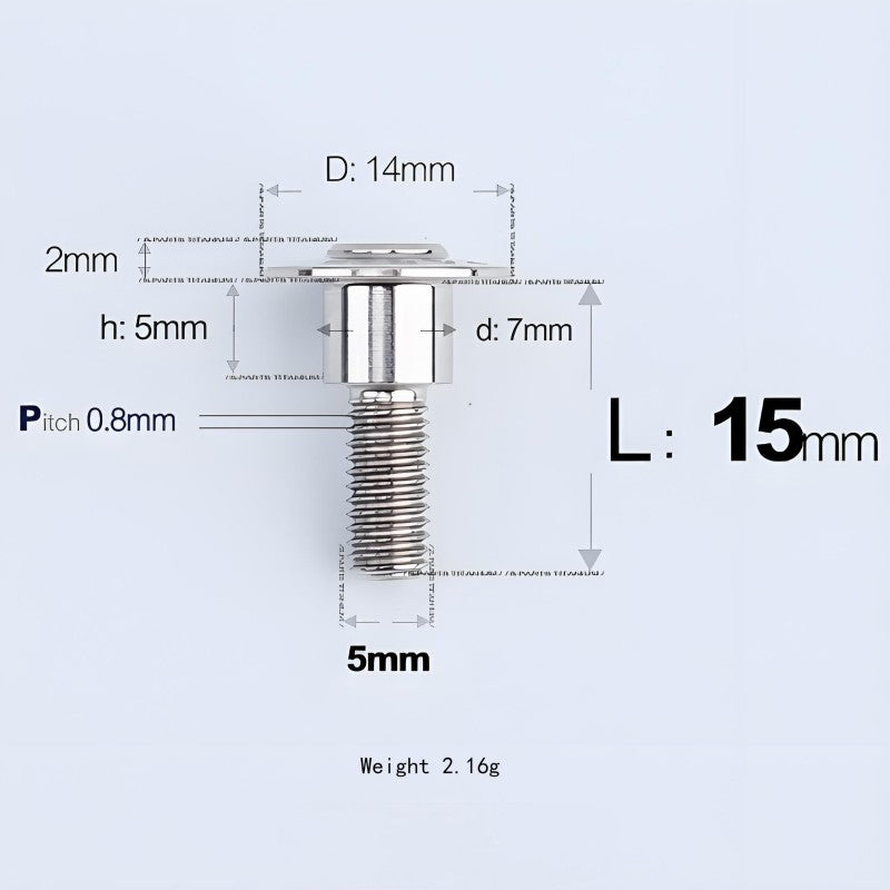 M5x10-36.5mm Titanium Shoulder Bolts for Motorcycle - TI