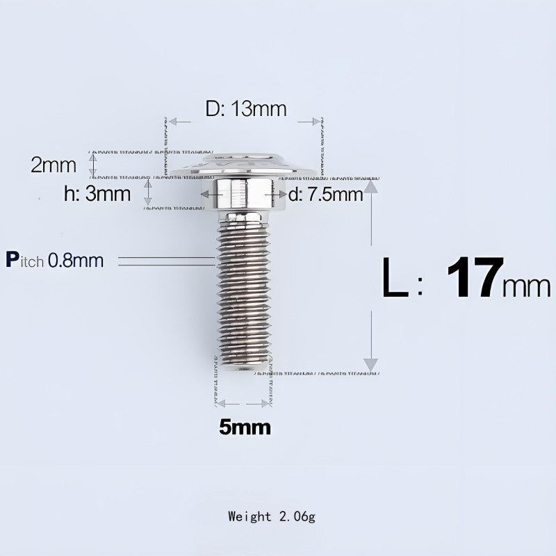M5x10-36.5mm Titanium Shoulder Bolts for Motorcycle - TI