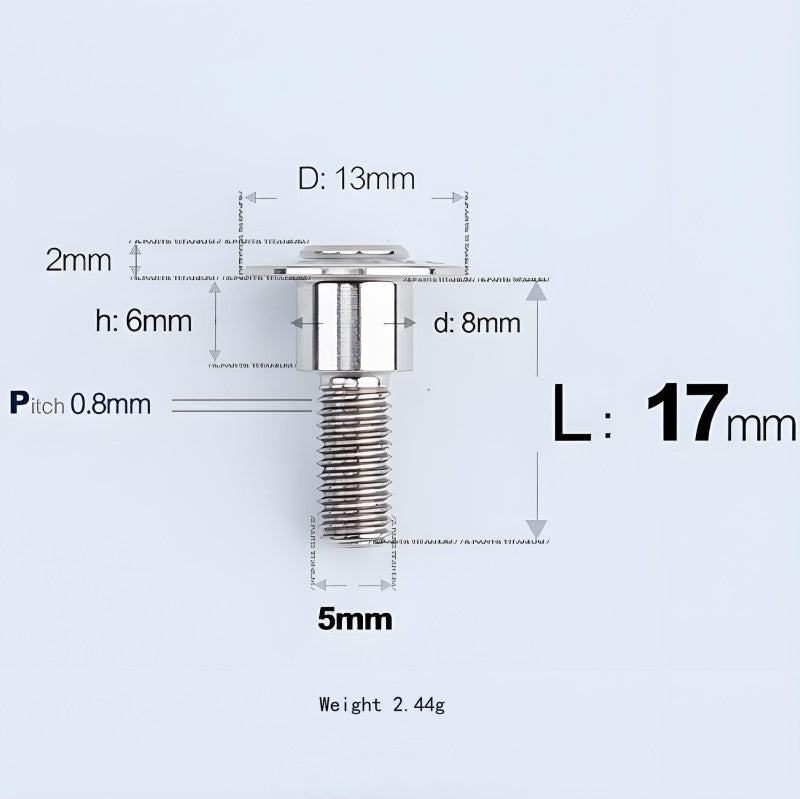 M5x10-36.5mm Titanium Shoulder Bolts for Motorcycle - TI