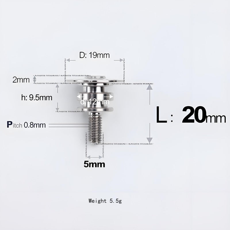 M5x10-36.5mm Titanium Shoulder Bolts for Motorcycle - TI