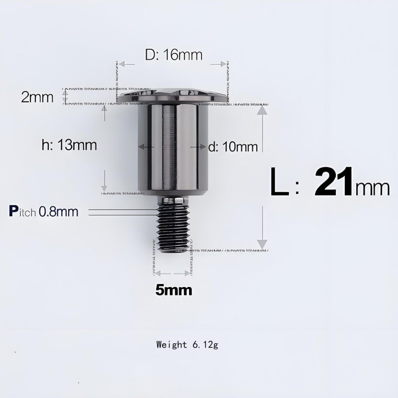 M5x10-36.5mm Titanium Shoulder Bolts for Motorcycle - Black