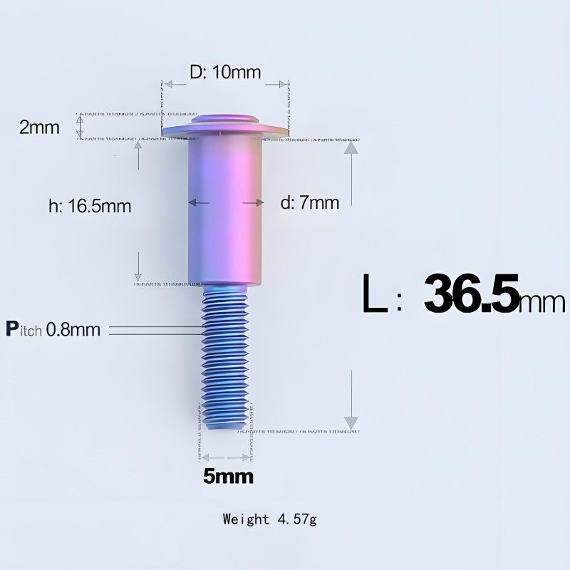 M5x10-36.5mm Titanium Shoulder Bolts for Motorcycle - Candy