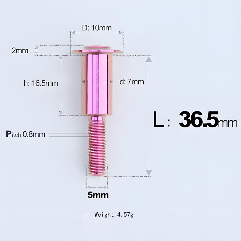 M5x10-36.5mm Titanium Shoulder Bolts for Motorcycle - Purple