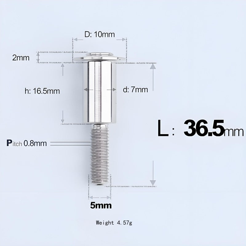 M5x10-36.5mm Titanium Shoulder Bolts for Motorcycle - TI
