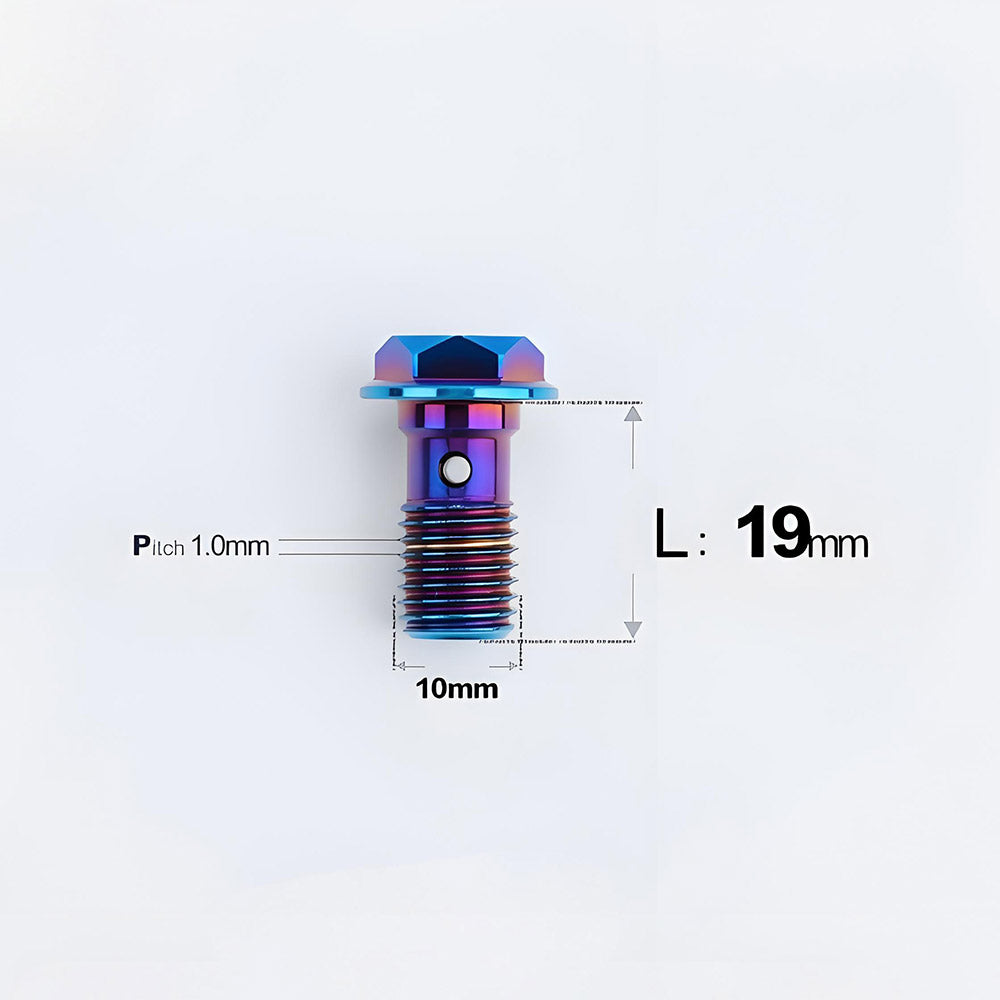 M10 x 19mm Titanium Single Banjo Bolt – 1.0mm for Brembo RCS / RCS Corsa Corta